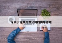深圳小程序开发公司的简单介绍