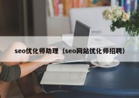 seo优化师助理（seo网站优化师招聘）