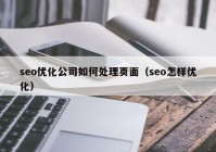 seo优化公司如何处理页面（seo怎样优化）